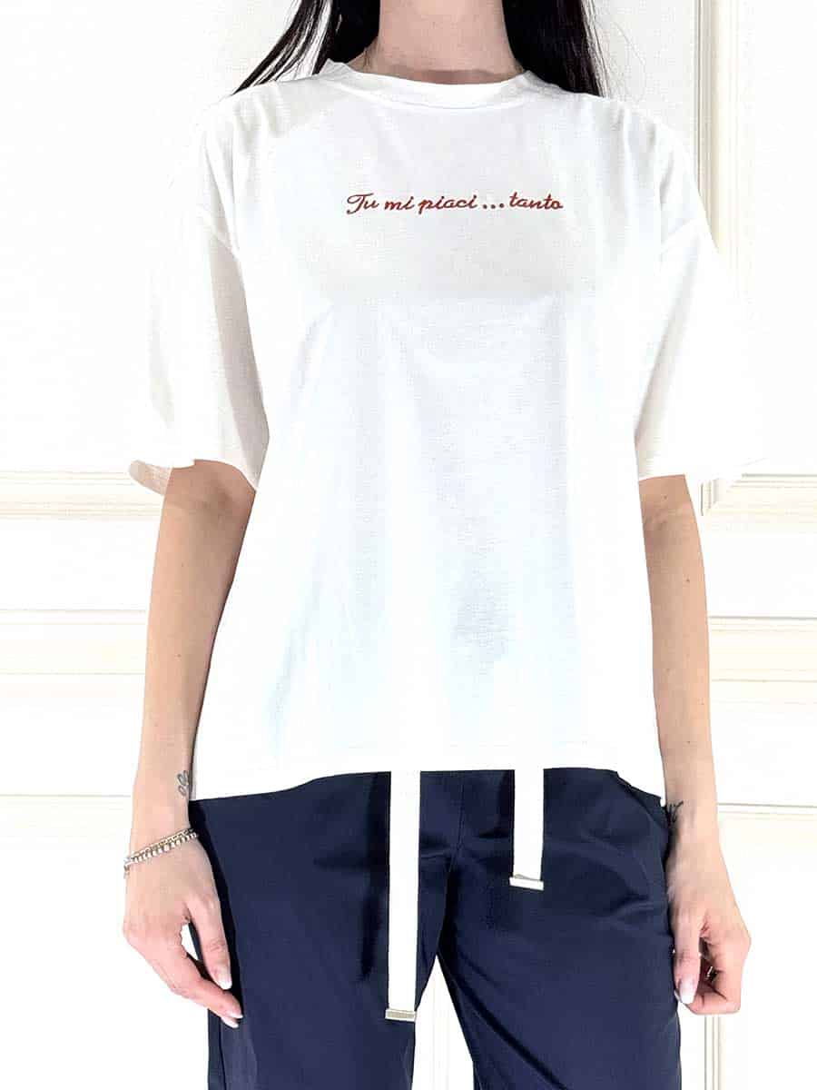 T-SHIRT CON SCRITTA ART. 121691 - SUSY MIX - ROSSO