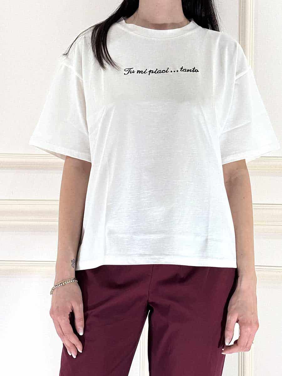 T-SHIRT CON SCRITTA ART. 121691 - SUSY MIX - NERO