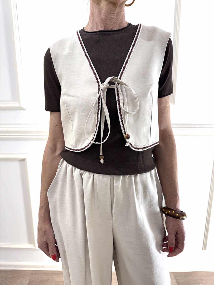 GILET CON PASSAMANERIA ART. 10493 - SUSY MIX