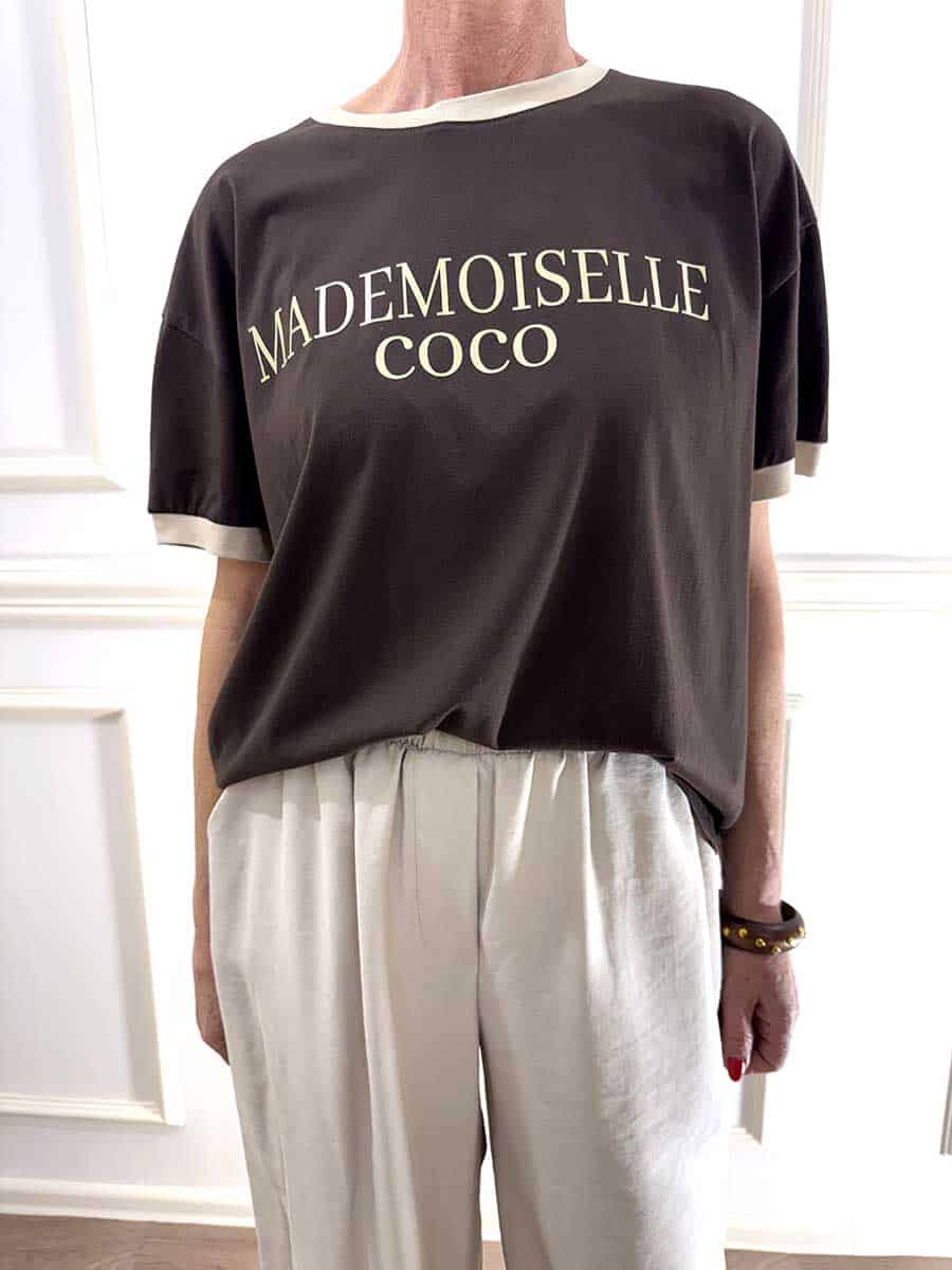 T-SHIRT CON SCRITTA ART. 26M4747 - TENSIONE IN - MORO/BEIGE