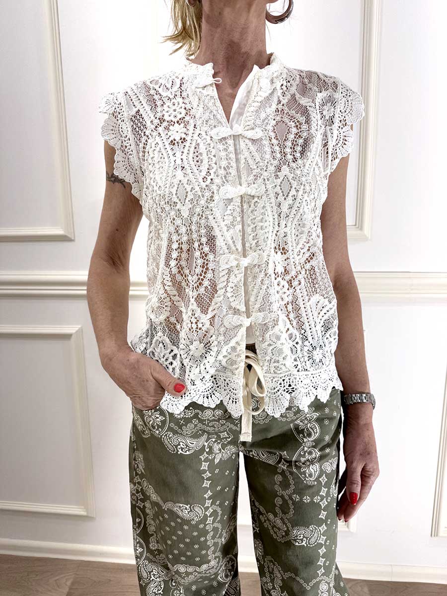 CAMICIA IN MACRAMÈ ART. S26T967 - MOTEL