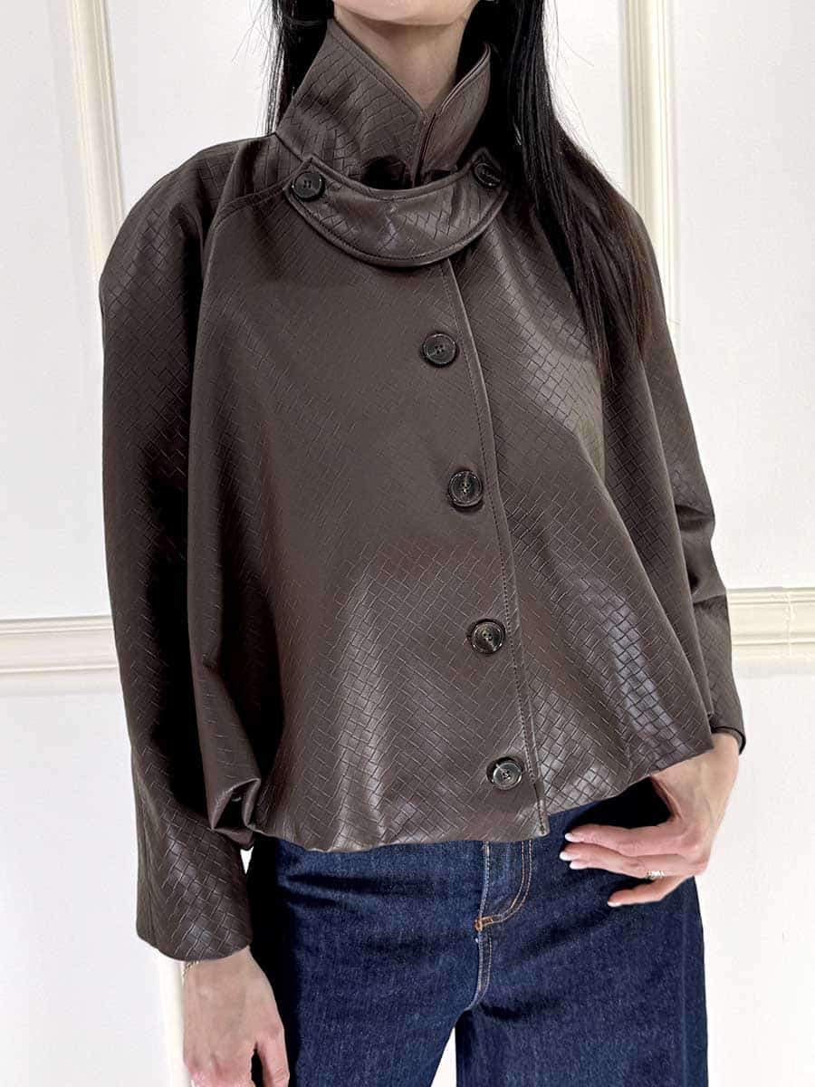 BOMBER ECOPELLE TRAMA  INTRECCIATO ART. 26B4008 - TENSIONE IN