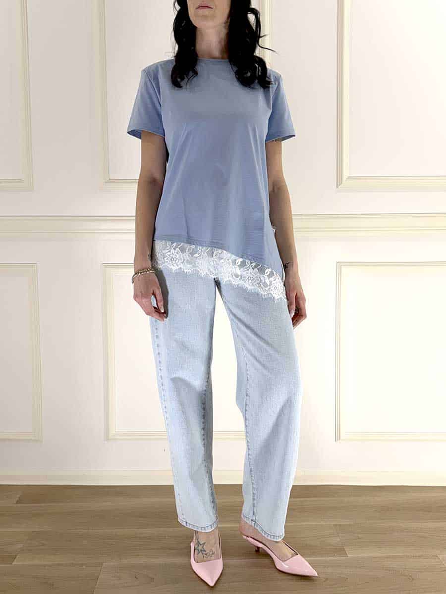 T-SHIRT CON PIZZO ART. 12054 - SUSY MIX