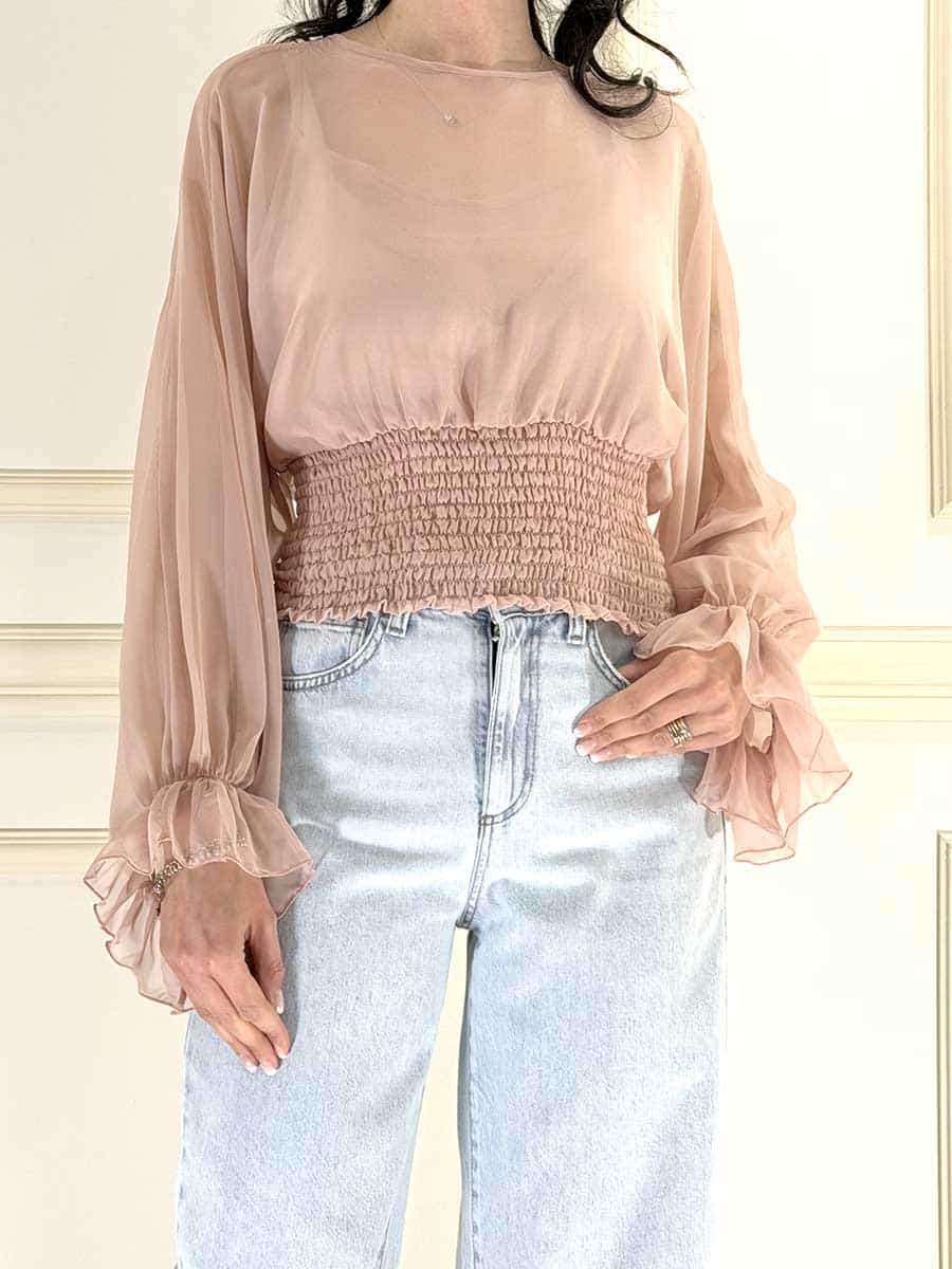 BLUSA VELATA ART. C50533AT - TENSIONE IN - ROSA