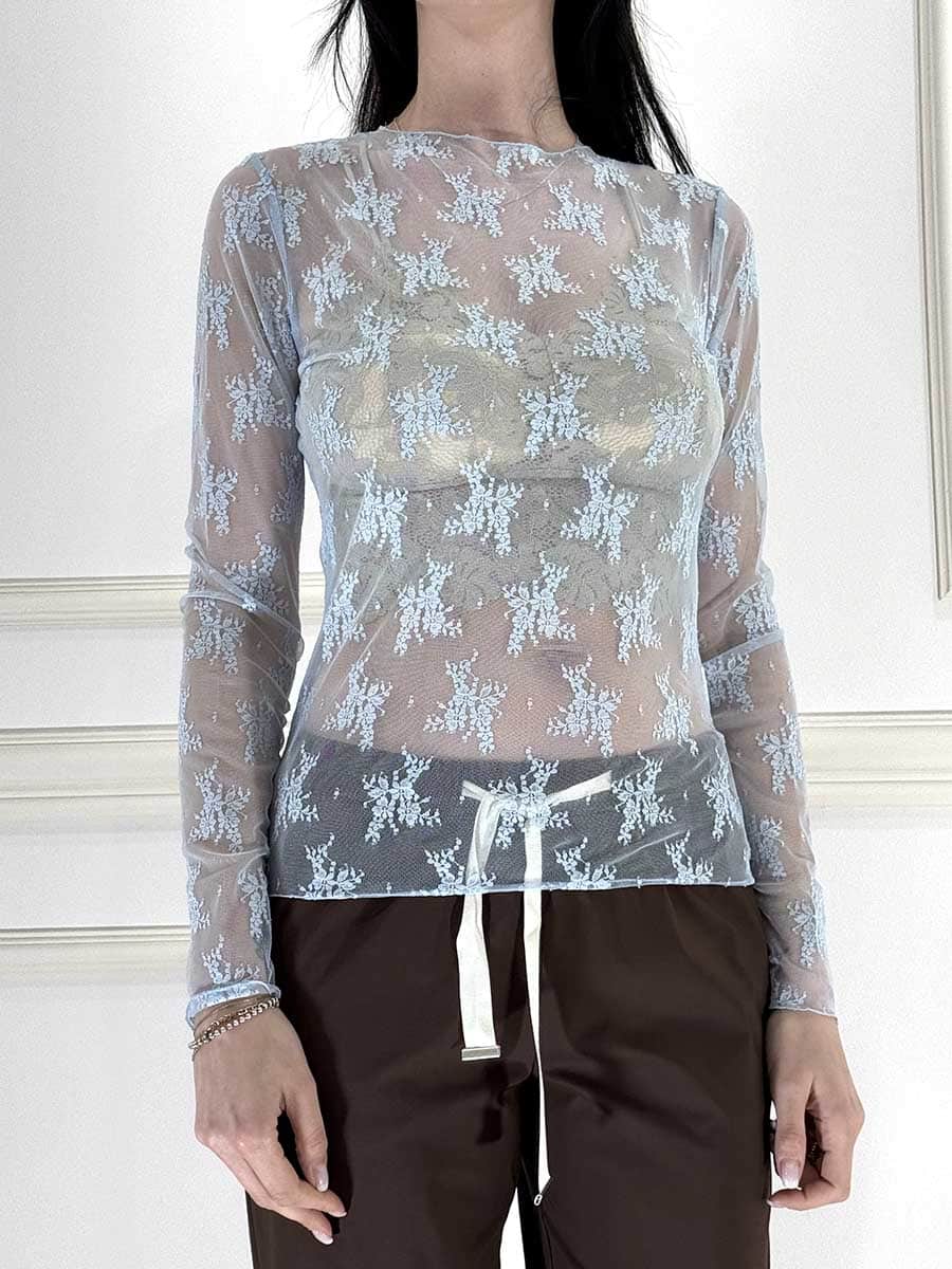 MAGLIA PIZZO ART. 10997 - SUSY MIX - AZZURRO