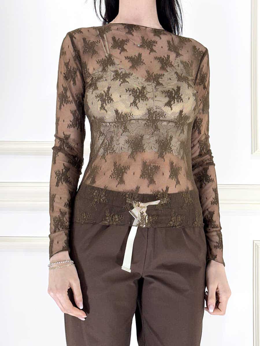 MAGLIA PIZZO ART. 10997 - SUSY MIX - MORO