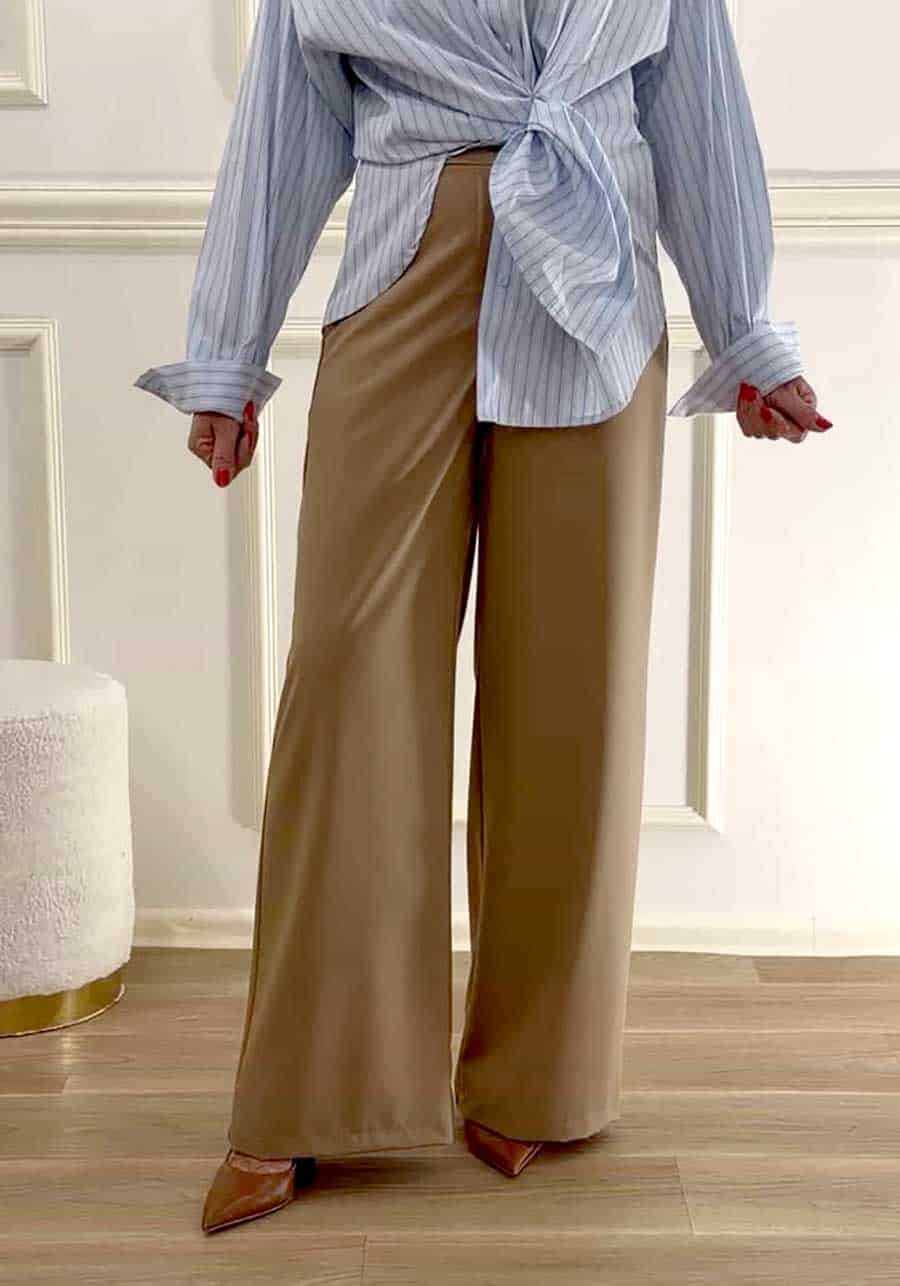 PANTALONE PALAZZO ART. 26P4588 - MOTEL - CAMMELLO, M