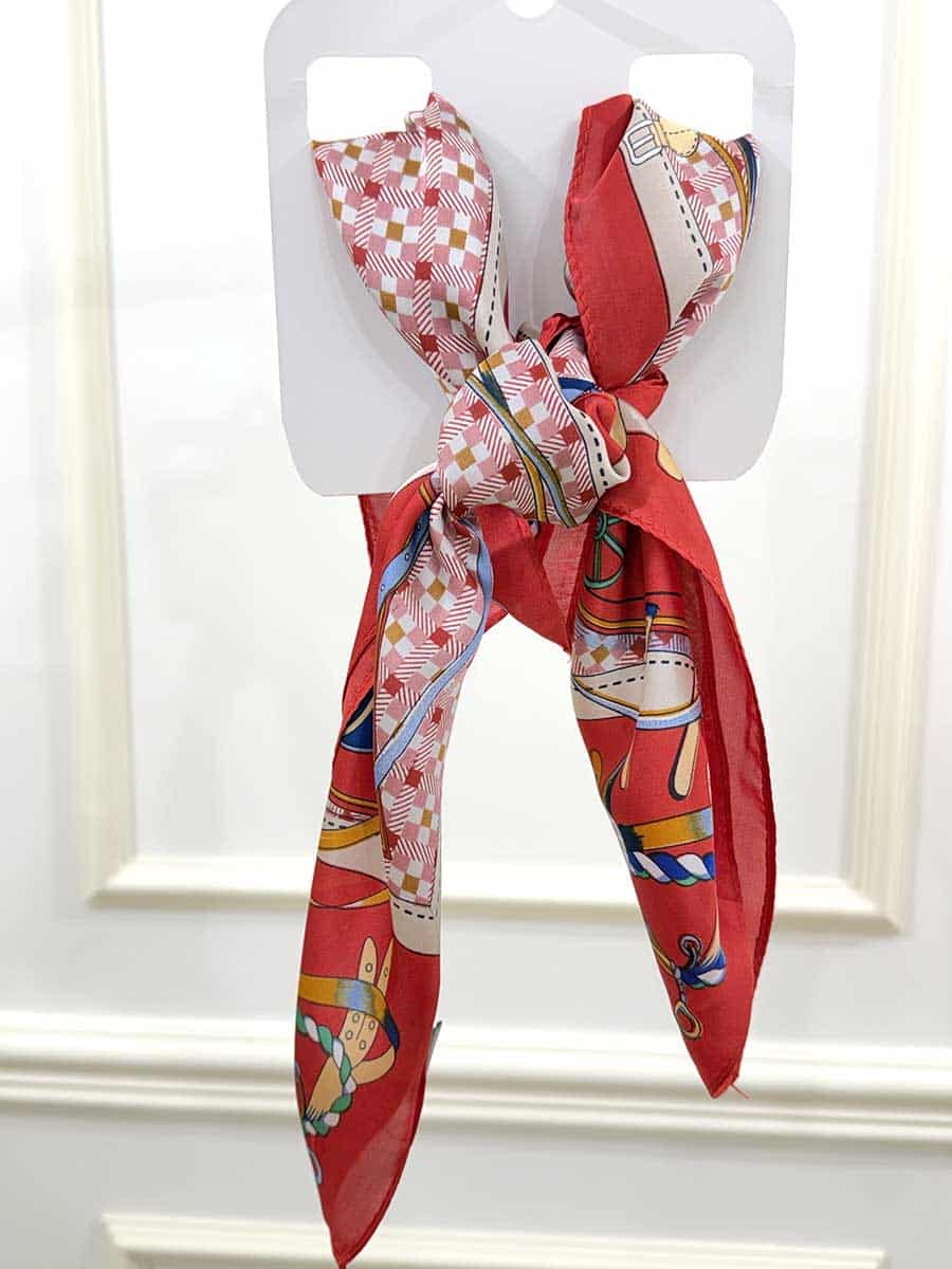 FOULARD SATINATO FANTASIA ART. 5889 - ROSSO