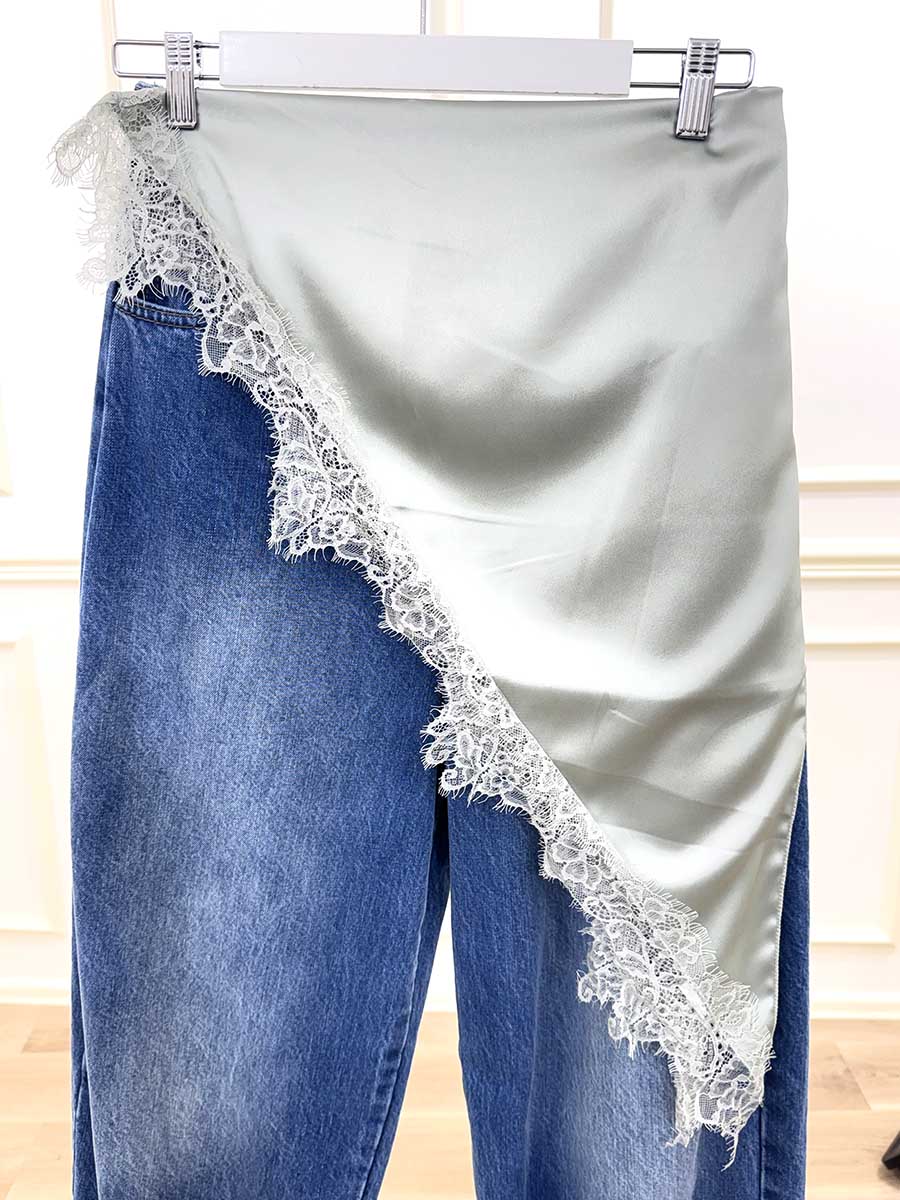 BANDANA IN RASO CON PIZZO ART. 5236 - VERDE
