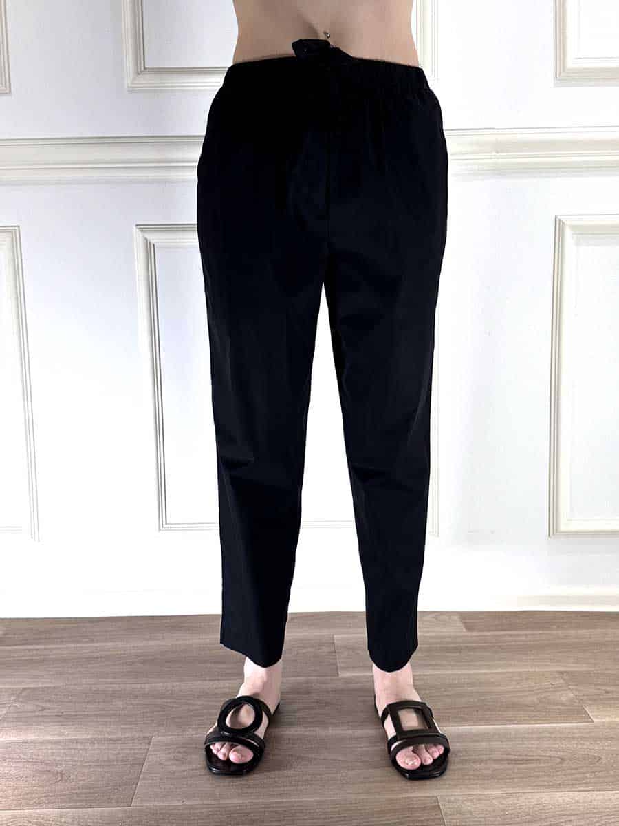 PANTALONE IN COTONE CON COULISSE ART. 26P4799 - MOTEL - NERO, S
