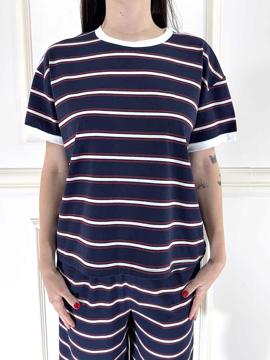 T-SHIRT OVER A RIGHE ART. 26M4893-TENSIONE IN