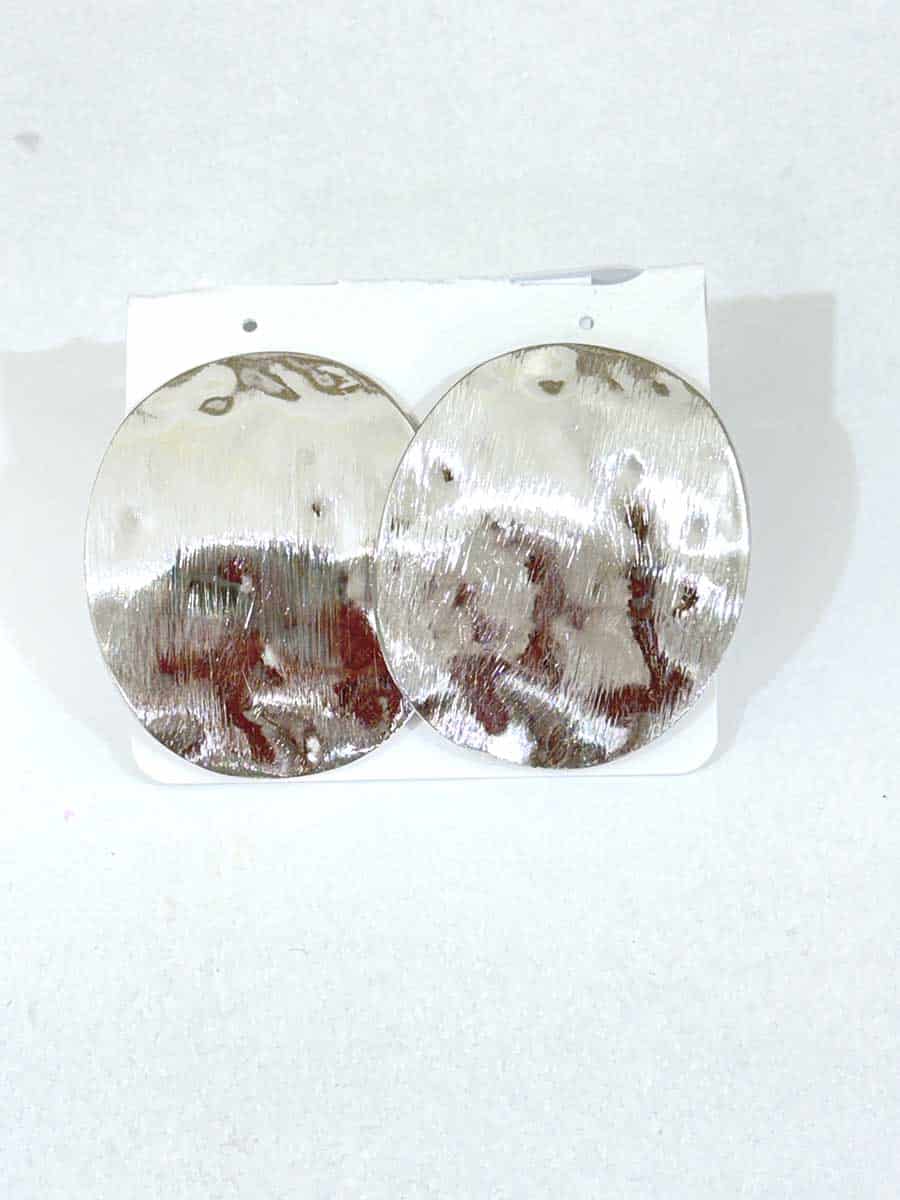 ORECCHINI TONDI EFFETTO MARTELLATO ARGENTO ART. 316L