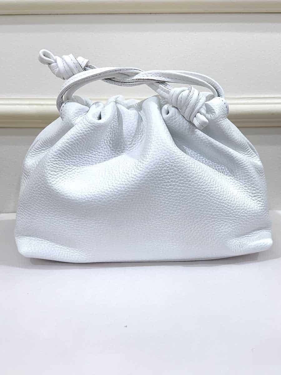 POCHETTE BIANCA IN PELLE CON CHIUSURA ARRICCIATA ART. 4949