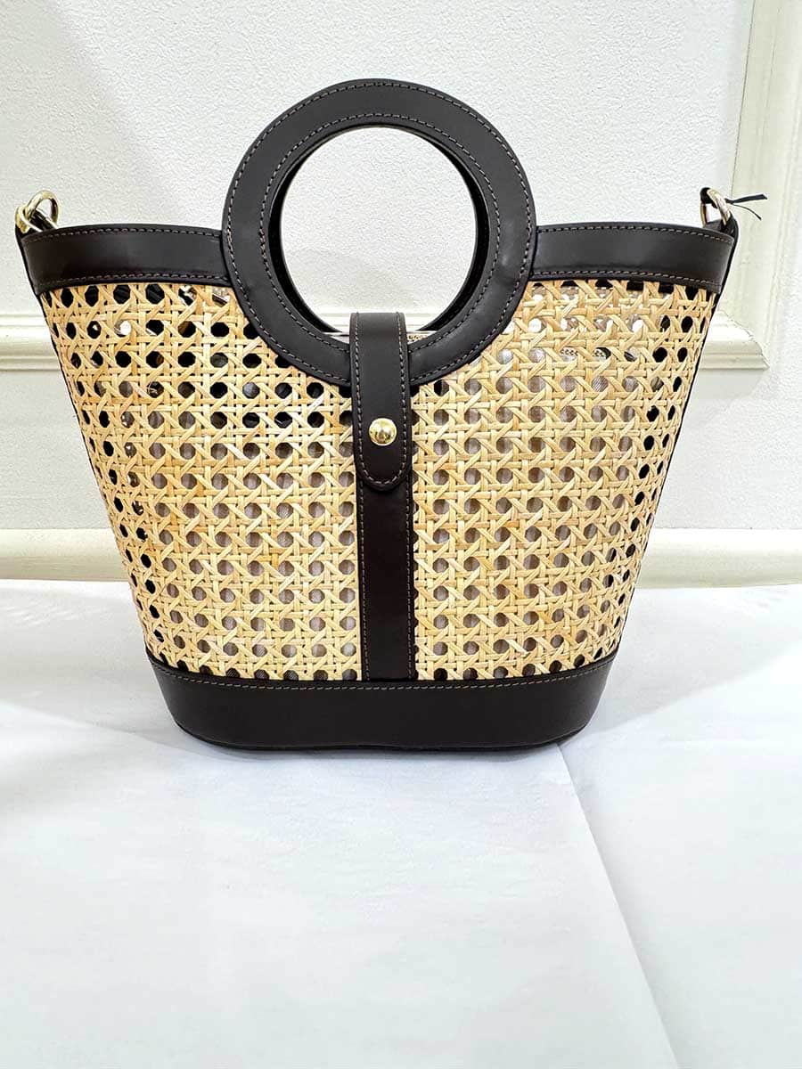 BORSA INTRECCIATA NATURALE CON MANICO CIRCOLARE ART. 4934
