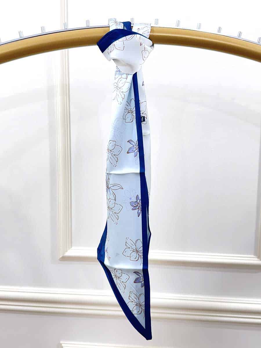 FOULARD TWILLY LUNGO CON FANTASIA ART. 5888 - AZZURRO E BLU