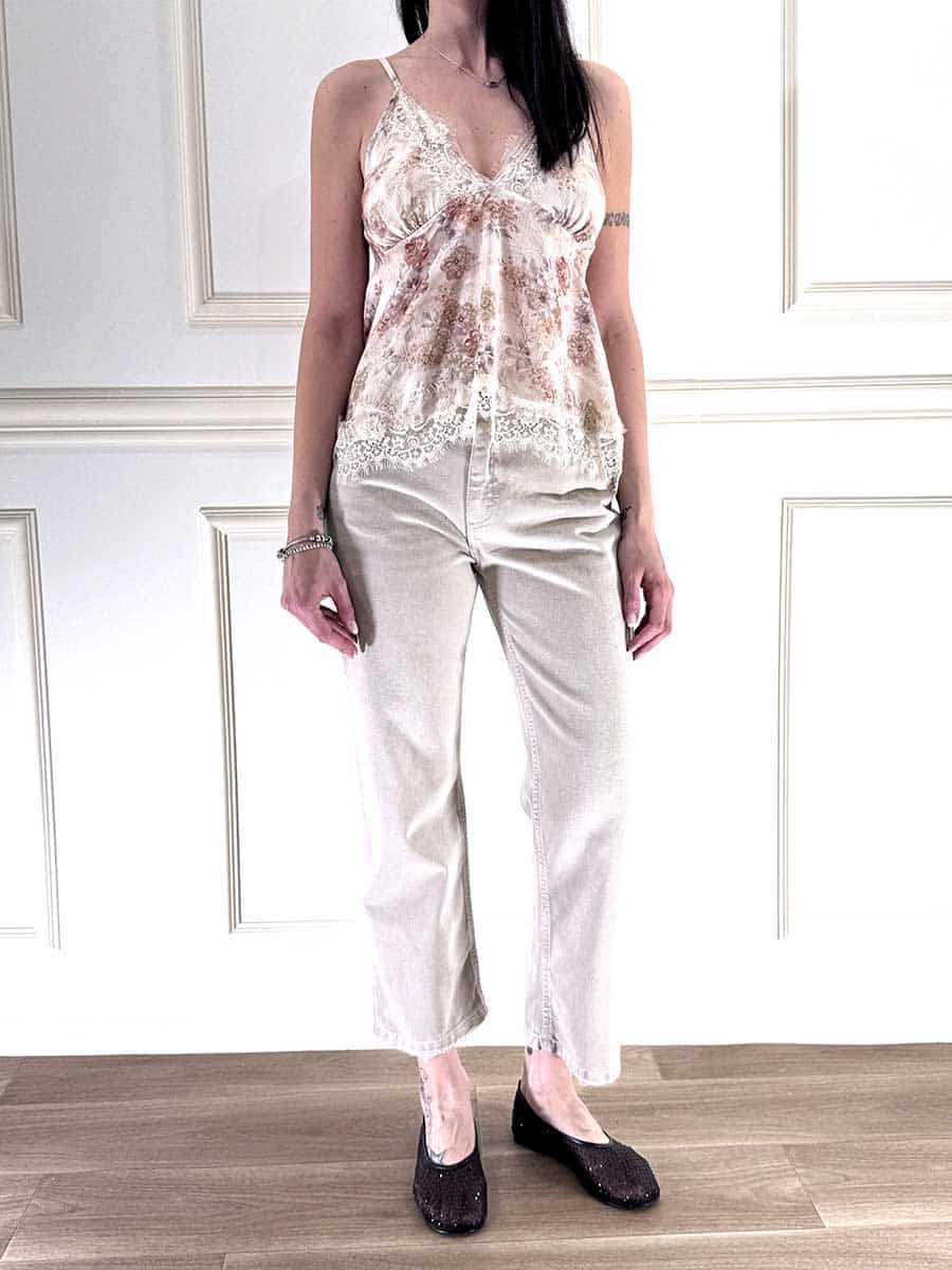 JEANS CROP ART. TOM - PAINT - TENSIONE IN