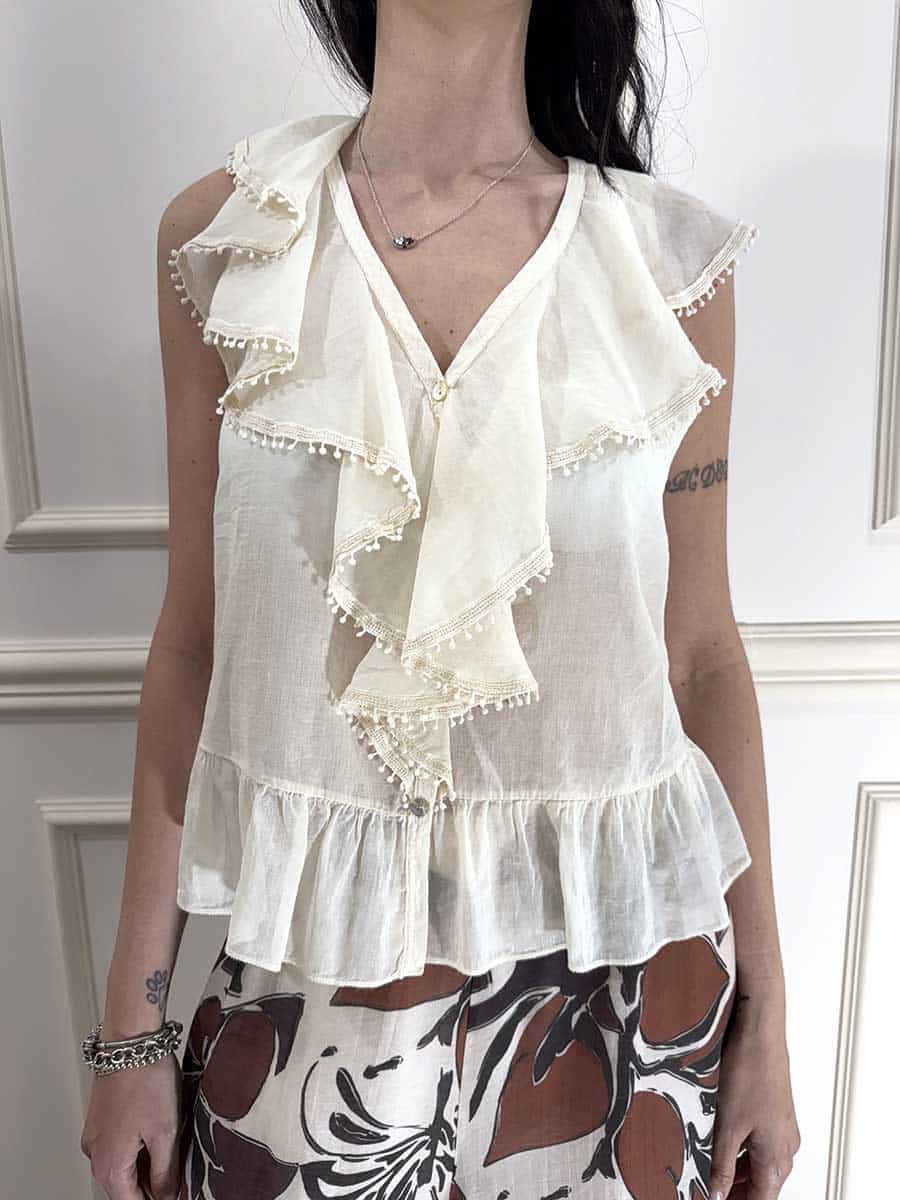 CAMICIA CON PASSAMANERIA ART. H320TU - SUSY MIX - BURRO, S