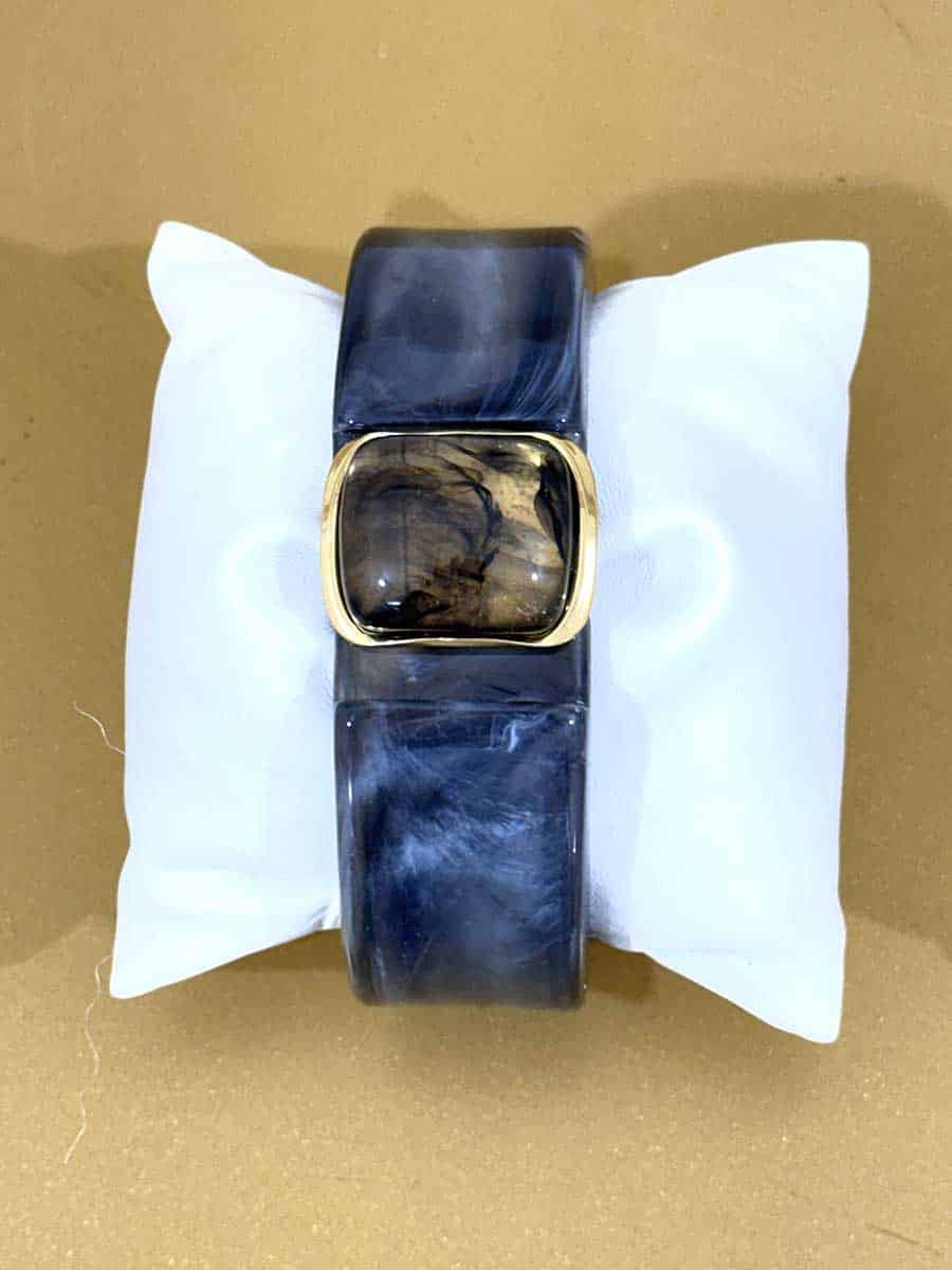 BRACCIALE RIGIDO CON CLIP E FIBBIA DORATA ART.3623 - ANTRACITE