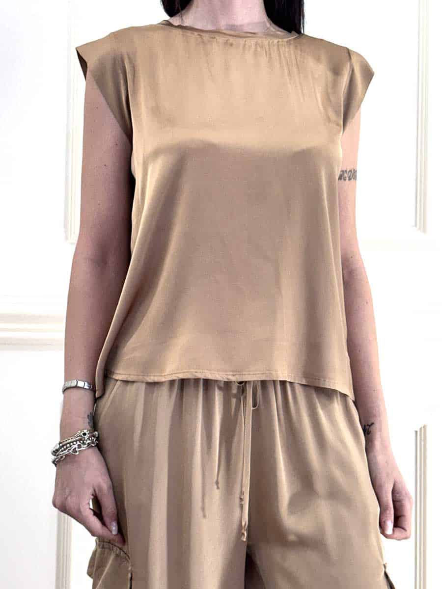 BLUSA IN SATIN ART. FA466B97Q/PE26PR - MOTEL - M, DESERTO