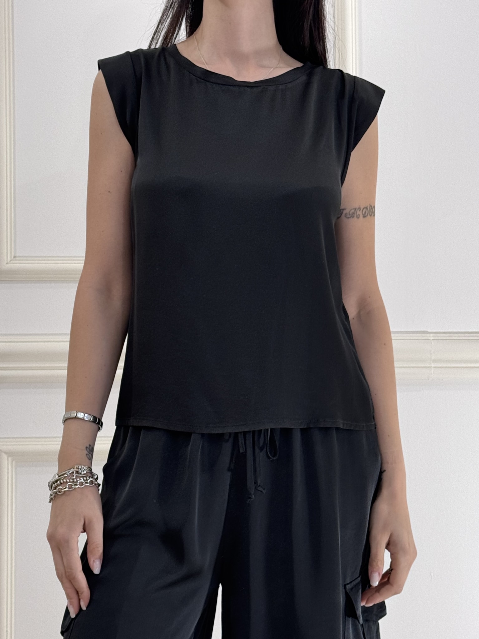 BLUSA IN SATIN ART. FA466B97Q/PE26PR - MOTEL - M, NERO