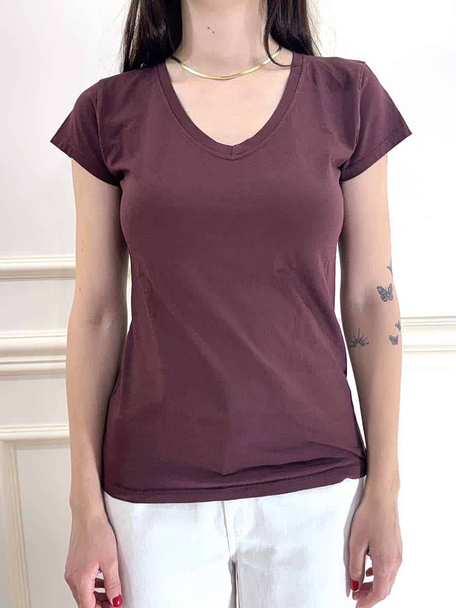 T-SHIRT BASIC SCOLLO V ART. 2695 -SUSY MIX