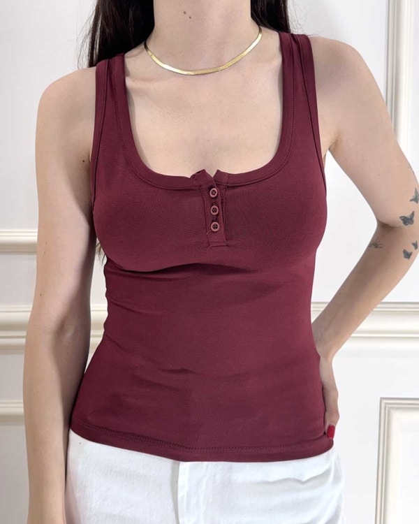 CANOTTA BASIC CON BOTTONICINI ART. SH004374 -SUSY MIX
