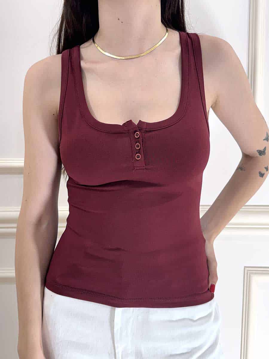 CANOTTA BASIC CON BOTTONICINI ART. SH004374 -SUSY MIX