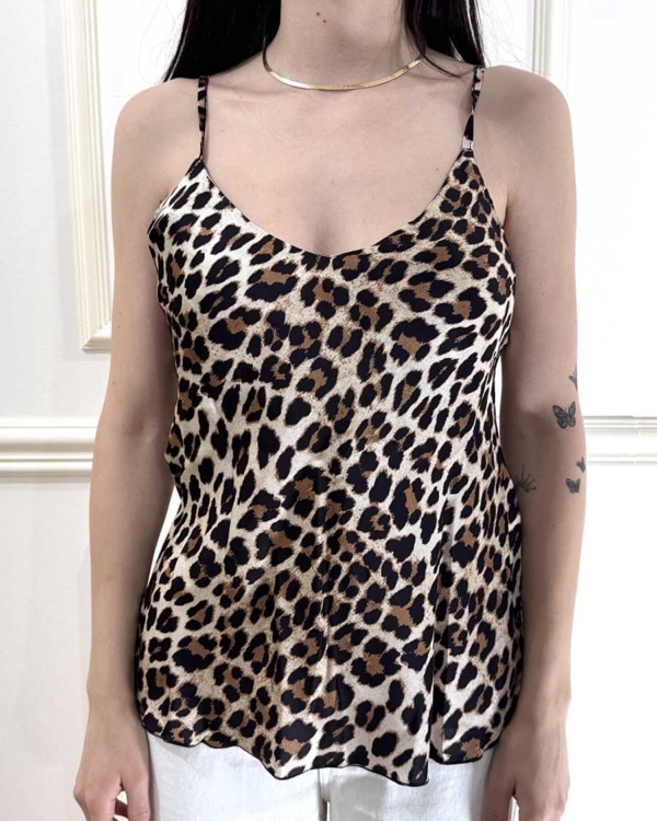 TOP SATINATO STAMPA ANIMALIER ART.C8722 - SUSY MIX