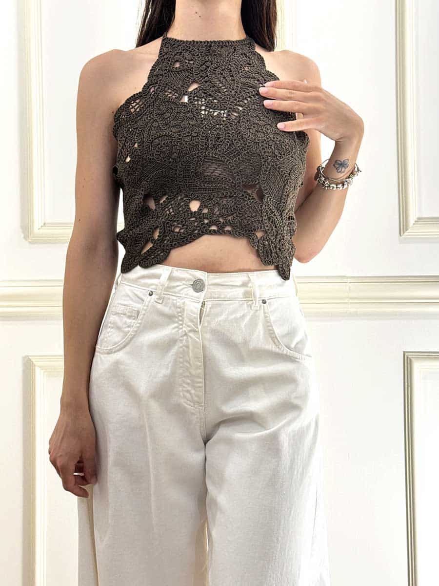 TOP CROCHET ART. 5AB5031 - VICOLO - MORO