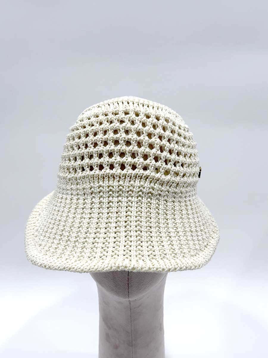 CAPPELLO VISIERA TRAFORATO IN MAGLIA ART. 5676 - PANNA