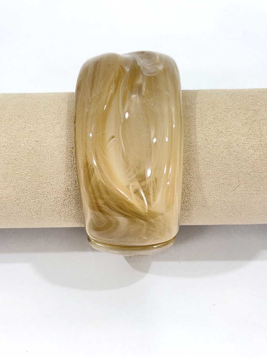 BRACCIALE RIGIDO CON CLIP EFFETTO MARMORIZZATO ART. 4294 - BEIGE