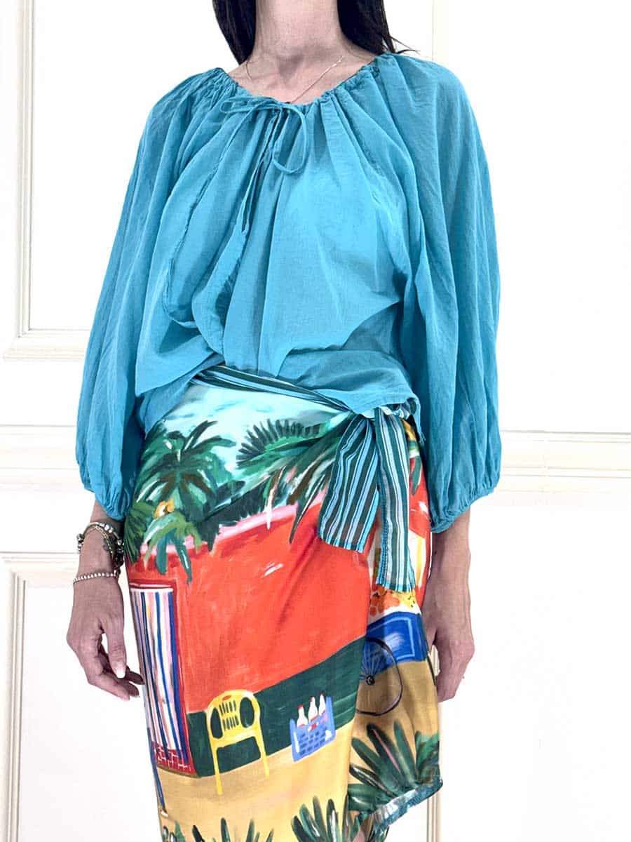 BLUSA MORBIDA CON SCOLLO ARRICCIATO ART. PE260400 -TENSIONE IN