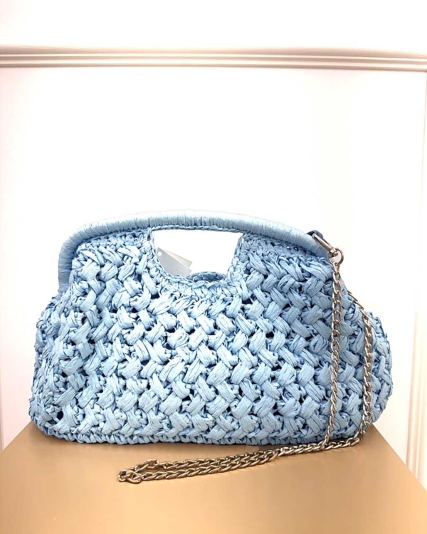 BORSA IN RAFIA CELESTE ART. FB45121