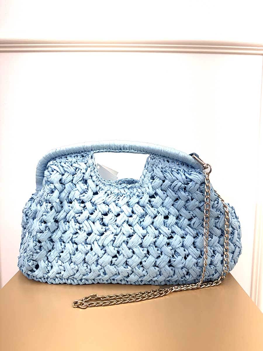 BORSA IN RAFIA CELESTE ART. FB45121
