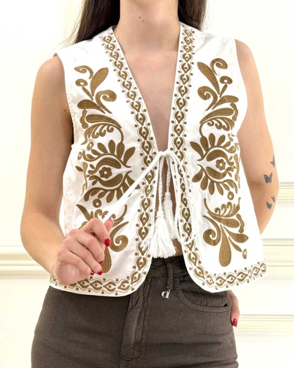 GILET CON RICAMI ART. L356A007 - DIXIE