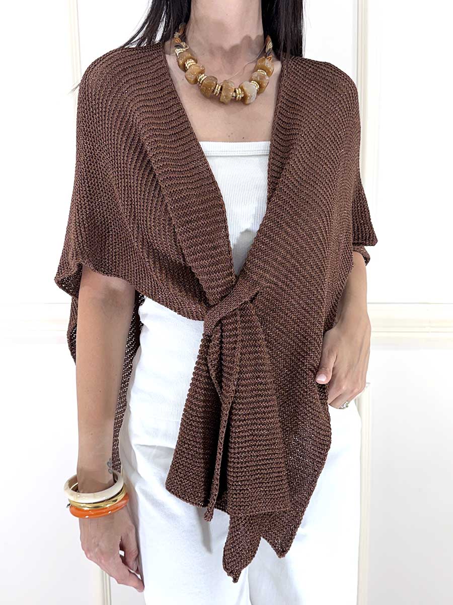 CARDIGAN LUREX  ART. 7AB7098 - VICOLO - MORO