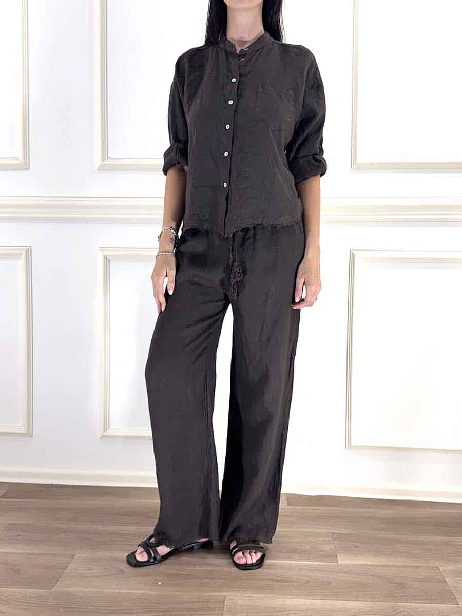 CAMICIA IN LINO SFRANGIATA ART. S26CD54 - TENSIONE IN