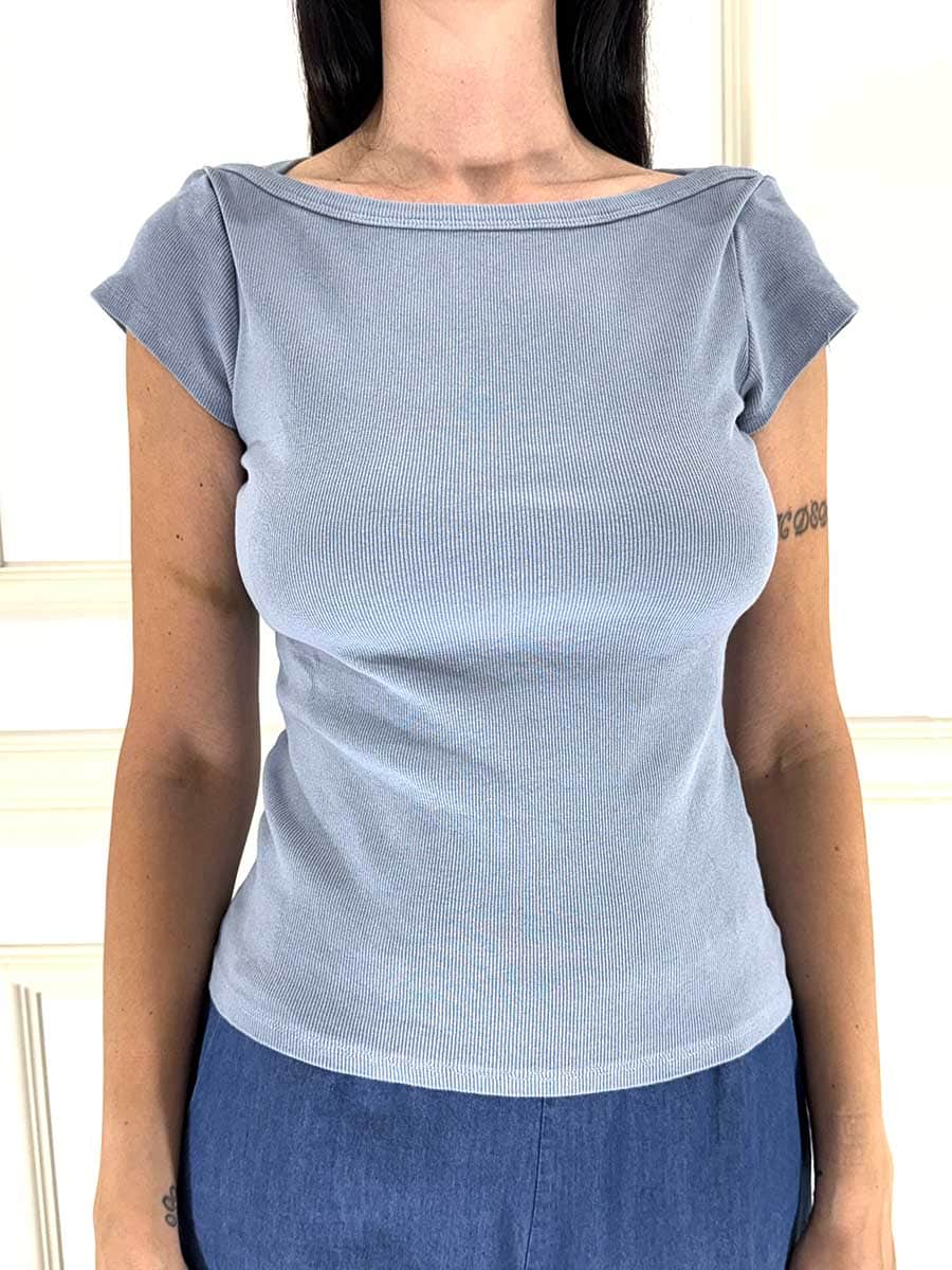 T-SHIRT SCOLLO BARCA MANICA CORTA ART. 21004 - TENSIONE IN - JEANS