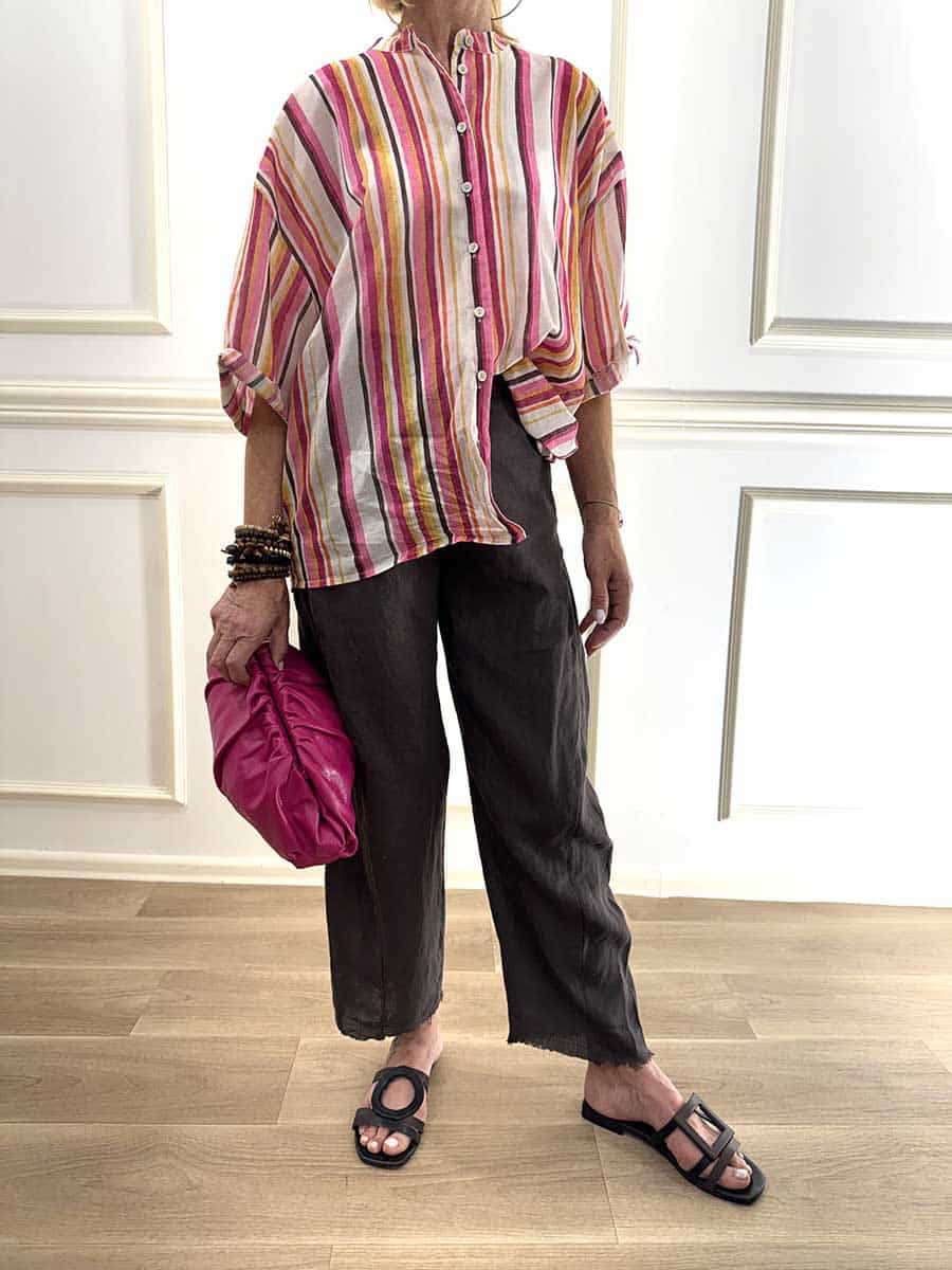 PANTALONE BARREL IN LINO ART. S26PJ93 - TENSIONE IN