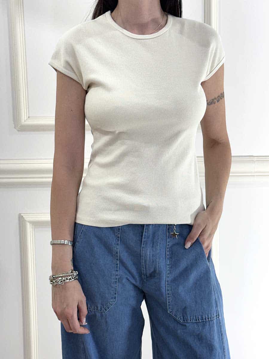 T-SHIRT A COSTINE ART. 1305J - MOTEL - BURRO