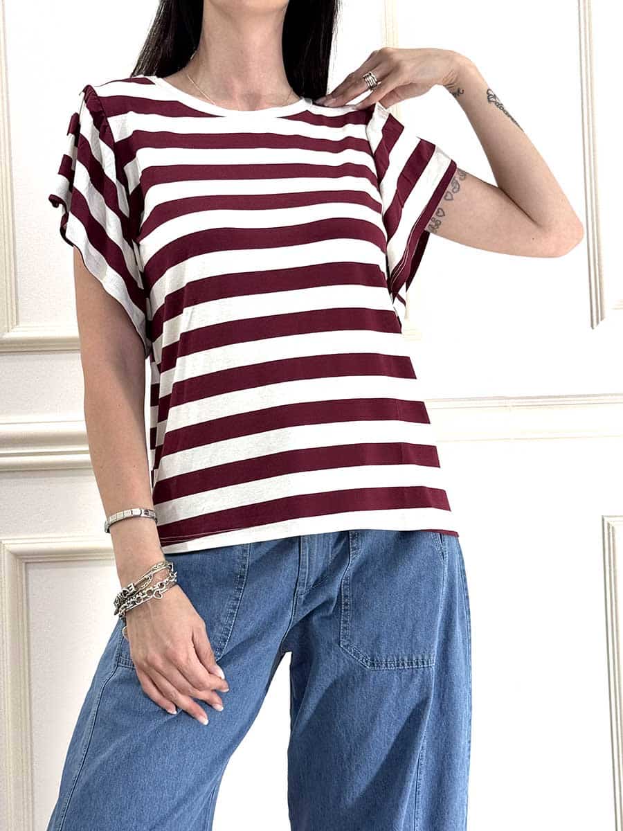 T-SHIRT A RIGHE CON ROUGES ART. 122461 - SUSY MIX