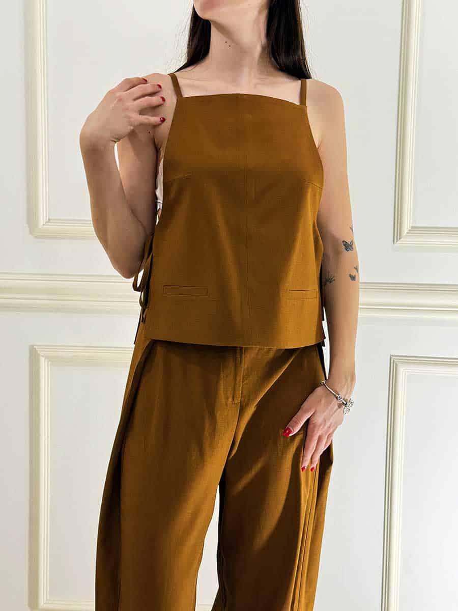 TOP SPALLINE SOTTILI CON LACCI LATERALI ART. L845A028 - DIXIE - SIGARO, S