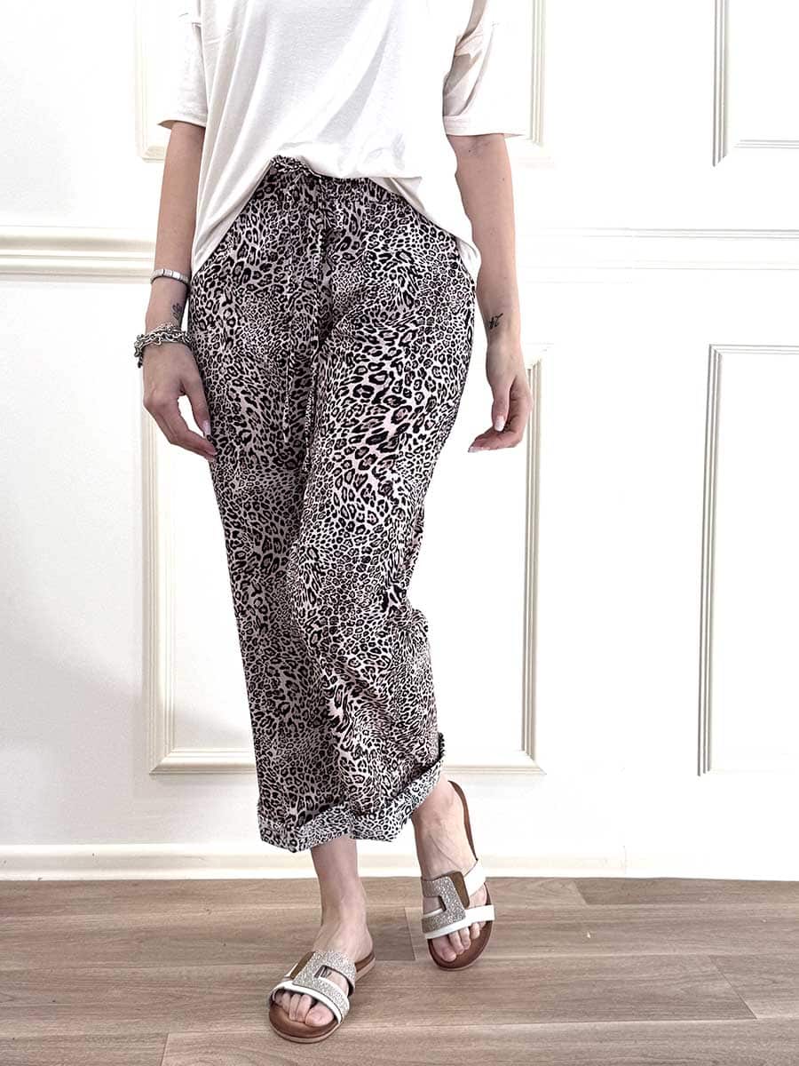 PANTALONE ANIMALIER CON COULISSE ART. 263099 - SUSY MIX - S
