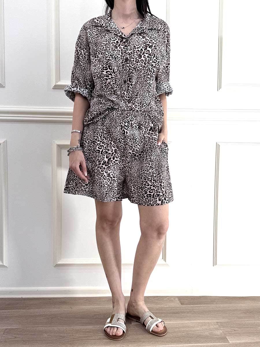 COMPLETO CAMICIA + SHORT ANIMALIER ART. 265097 - SUSY MIX
