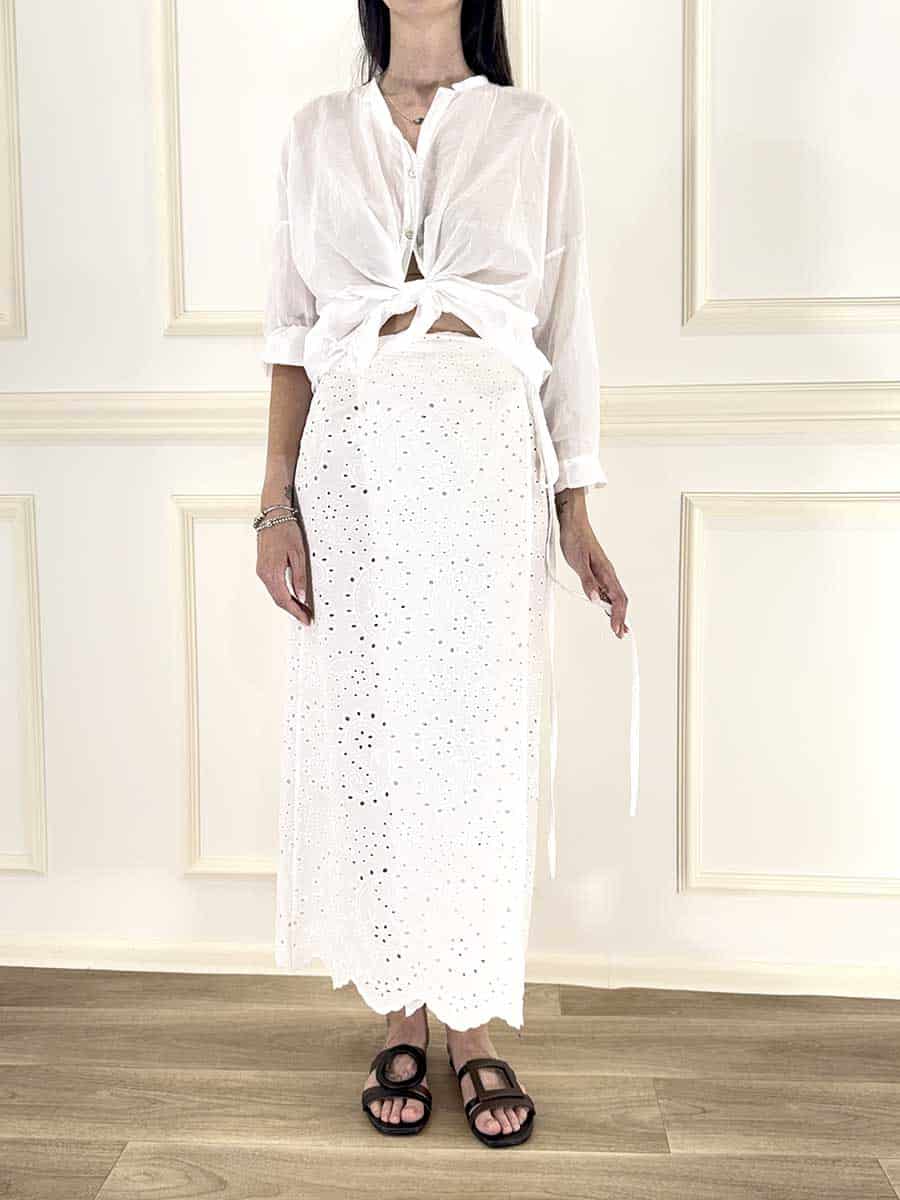 CAMICIA RICAMATA ART. S26CL68 -TENSIONE IN - BIANCO