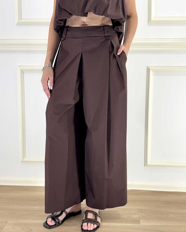 PANTALONE PALAZZO ART. 26P4965 -ANYPLACE - MORO, M