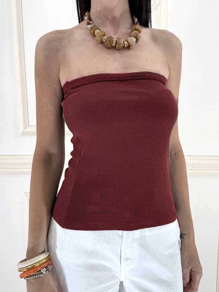 TOP A FASCIA ART. 1317J - MOTEL - rosso india