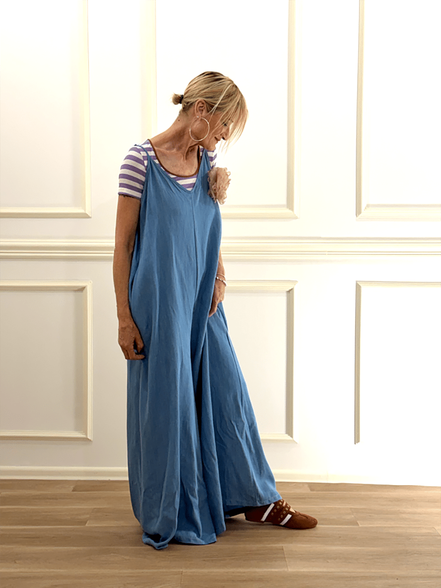 TUTA IN CHAMBRAY CON FIORE ART . S26UJ09 - MOTEL