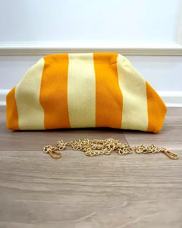 CLUTCH RIGATA ART. B71010 GIALLO/ARANCIO