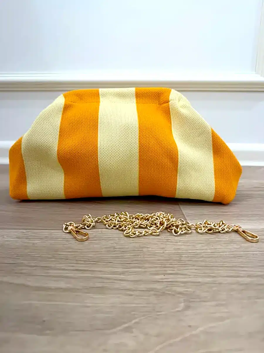 CLUTCH RIGATA ART. B71010 GIALLO/ARANCIO